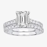 (H-I / SI1-SI2) Signature By Modern Bride Womens 2 1/2 CT. TW. Lab Grown White Diamond 14K Gold Emerald Bridal Set