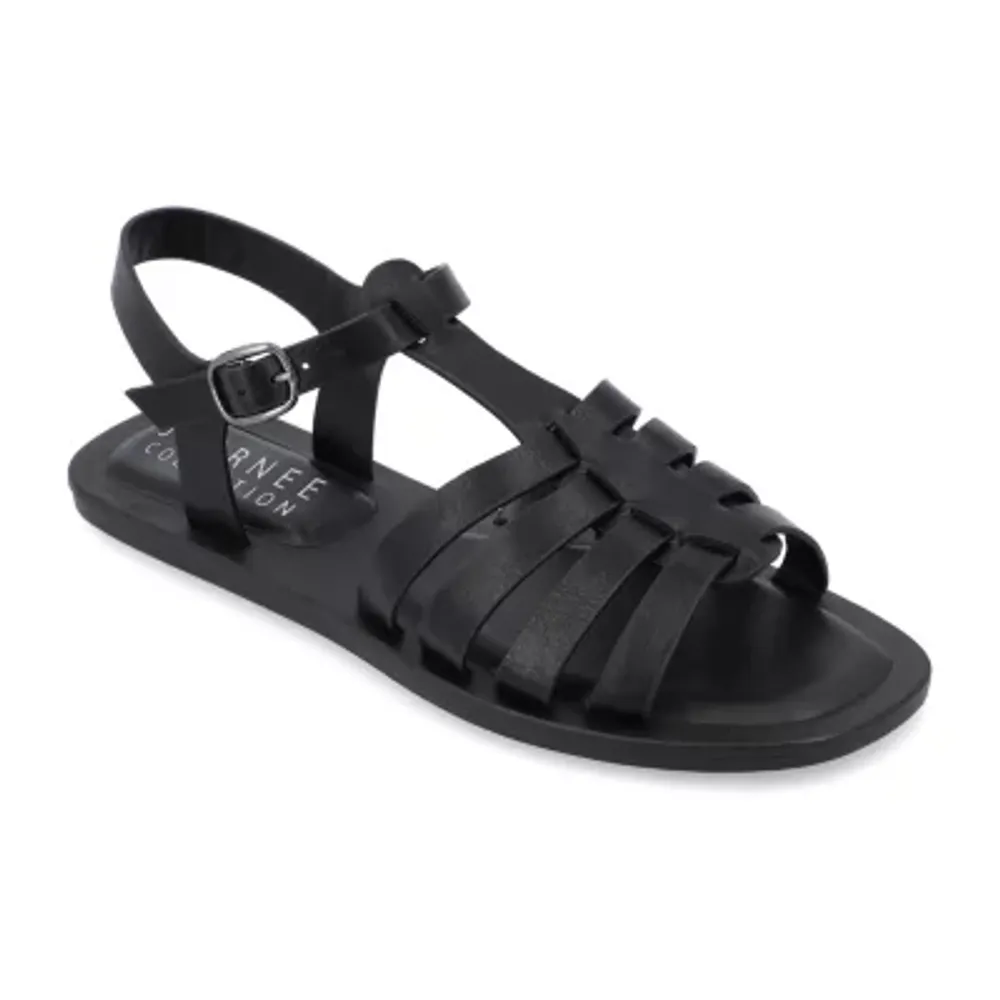 Journee Collection Womens Benicia Adjustable Strap Flat Sandals