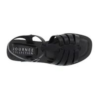 Journee Collection Womens Benicia Adjustable Strap Flat Sandals