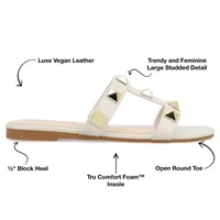 Journee Collection Womens Kendall T-Strap Flat Sandals