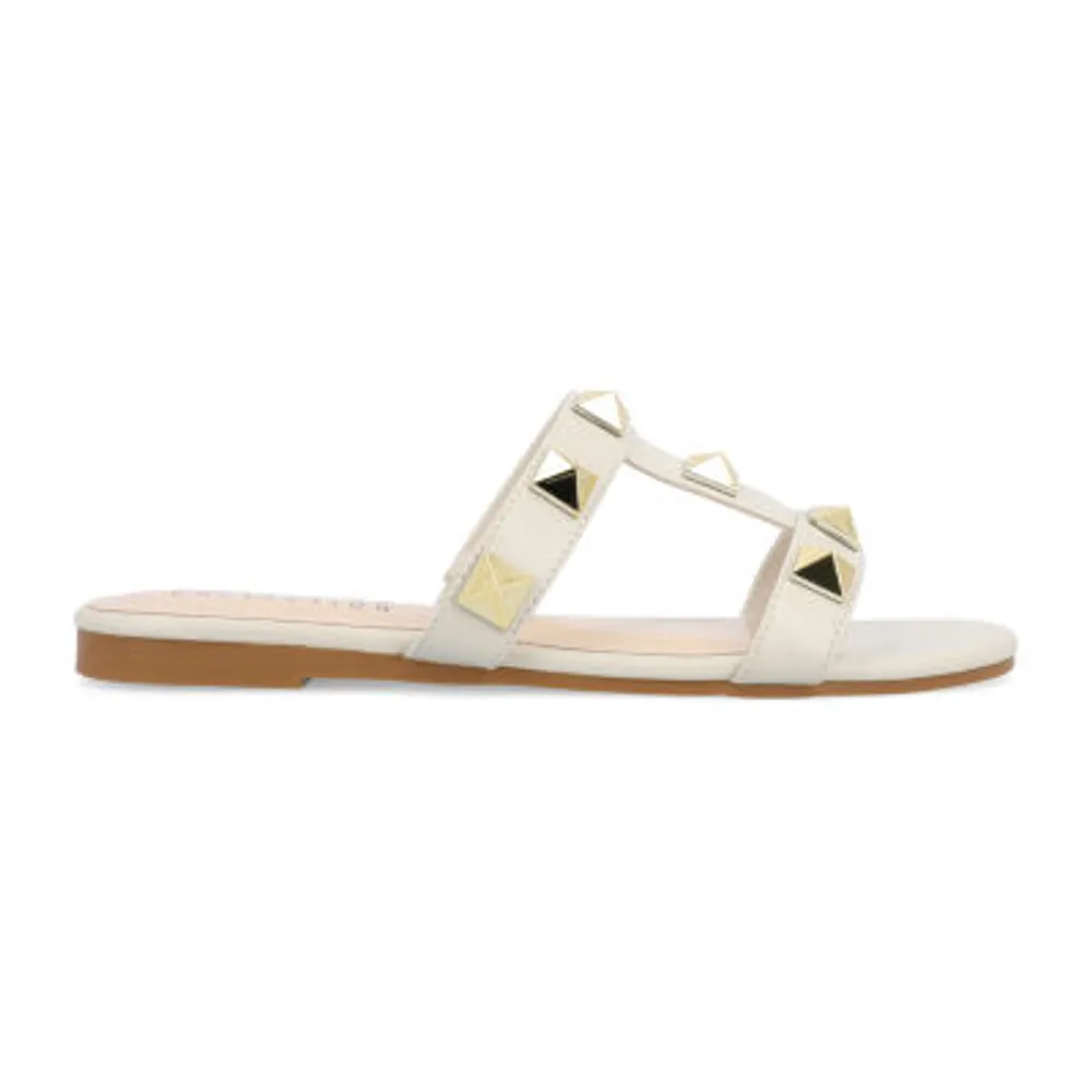 Journee Collection Womens Kendall T-Strap Flat Sandals