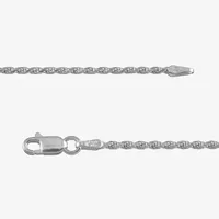 Made in Italy Sterling Silver Inch Solid Rope Chain Necklace