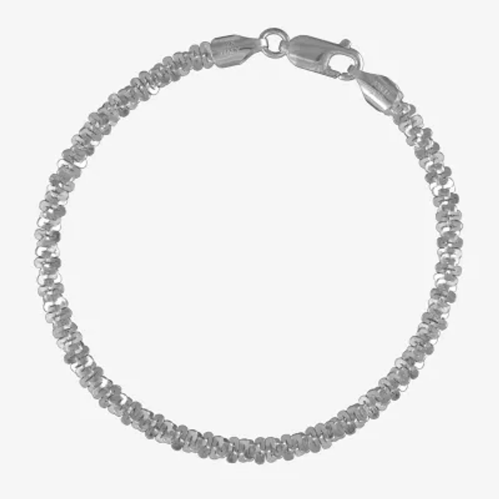 Made in Italy Sterling Silver 8 Inch Solid Link Chain Bracelet