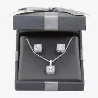 3/4 CT. T.W. Lab Grown White Diamond Sterling Silver Square 2-pc. Jewelry Set