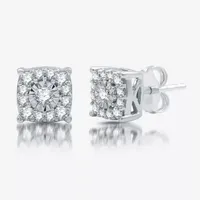 3/4 CT. T.W. Lab Grown White Diamond Sterling Silver Square 2-pc. Jewelry Set