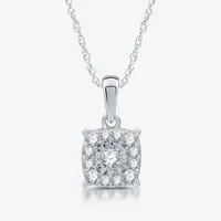 3/4 CT. T.W. Lab Grown White Diamond Sterling Silver Square 2-pc. Jewelry Set