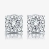 3/4 CT. T.W. Lab Grown White Diamond Sterling Silver Square 2-pc. Jewelry Set