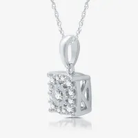 CT. T.W. Lab Grown White Diamond Sterling Silver Square 2-pc. Jewelry Set