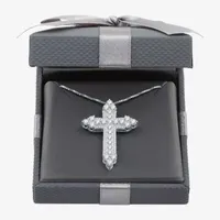 Womens / CT. T.W. Lab Grown White Diamond Sterling Silver Cross Pendant Necklace