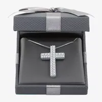 Womens / CT. T.W. Lab Grown White Diamond Sterling Silver Cross Pendant Necklace