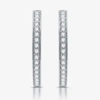 3/4 CT. T.W. Lab Grown White Diamond Sterling Silver 21.4mm Hoop Earrings