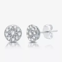 1/2 CT. T.W. Lab Grown White Diamond Sterling Silver 7.8mm Round Stud Earrings