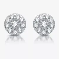 1/2 CT. T.W. Lab Grown White Diamond Sterling Silver 7.8mm Round Stud Earrings