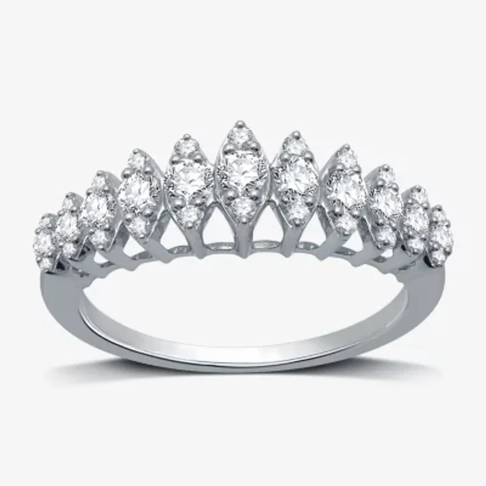 Womens 1/2 CT. T.W. Lab Grown White Diamond Sterling Silver Band