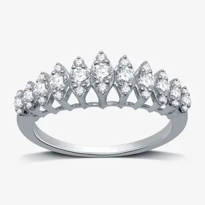 Womens 1/2 CT. T.W. Lab Grown White Diamond Sterling Silver Band