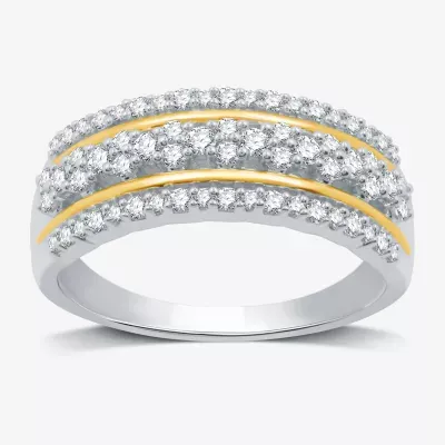 1/2 CT. T.W. Lab Grown White Diamond 14K Gold Over Silver Sterling Band