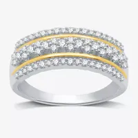 1/2 CT. T.W. Lab Grown White Diamond 14K Gold Over Silver Sterling Band