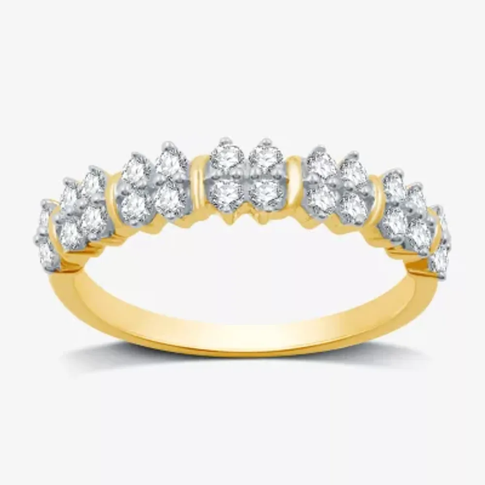 1/2 CT. T.W. Lab Grown White Diamond 14K Gold Over Silver Sterling Band