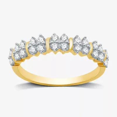 1/2 CT. T.W. Lab Grown White Diamond 14K Gold Over Silver Sterling Band
