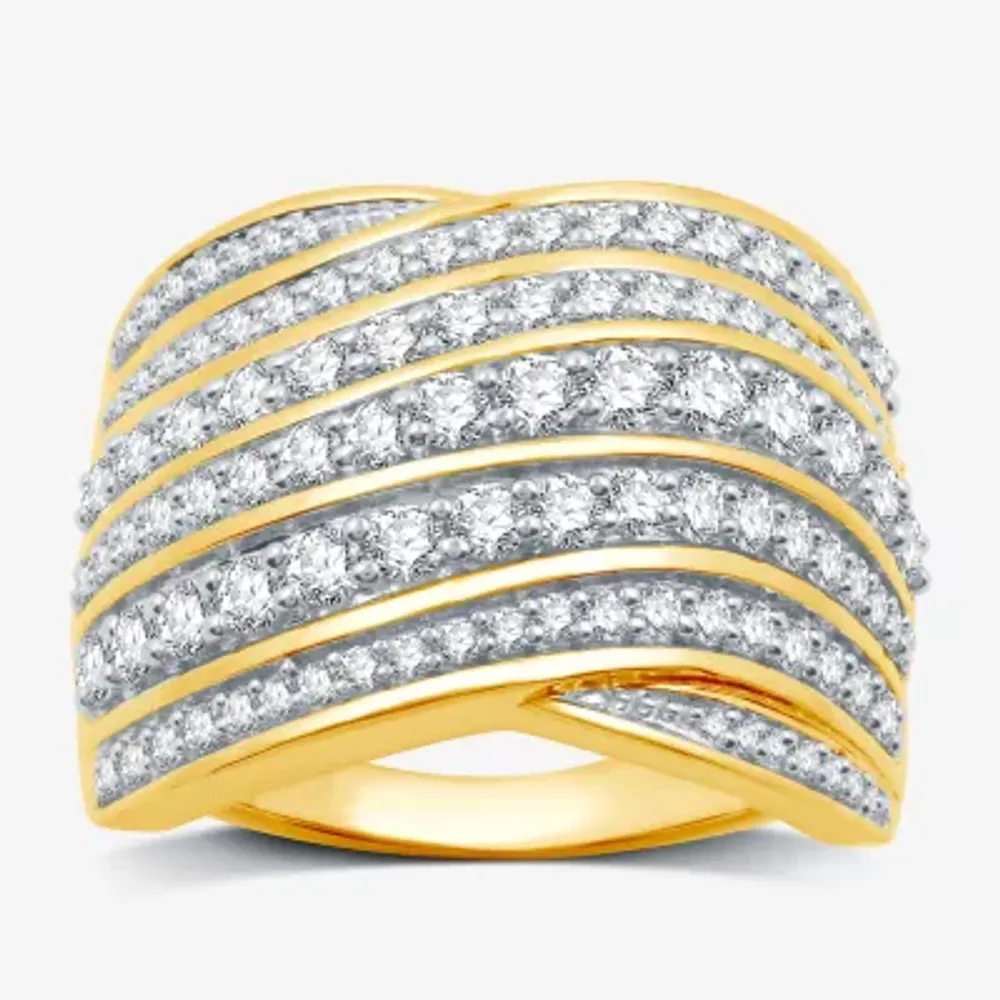 1 1/2 CT. T.W. Lab Grown White Diamond 14K Gold Over Silver Band