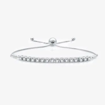 Womens 1/ CT. T.W. Lab Grown White Diamond Sterling Silver Bolo Bracelet