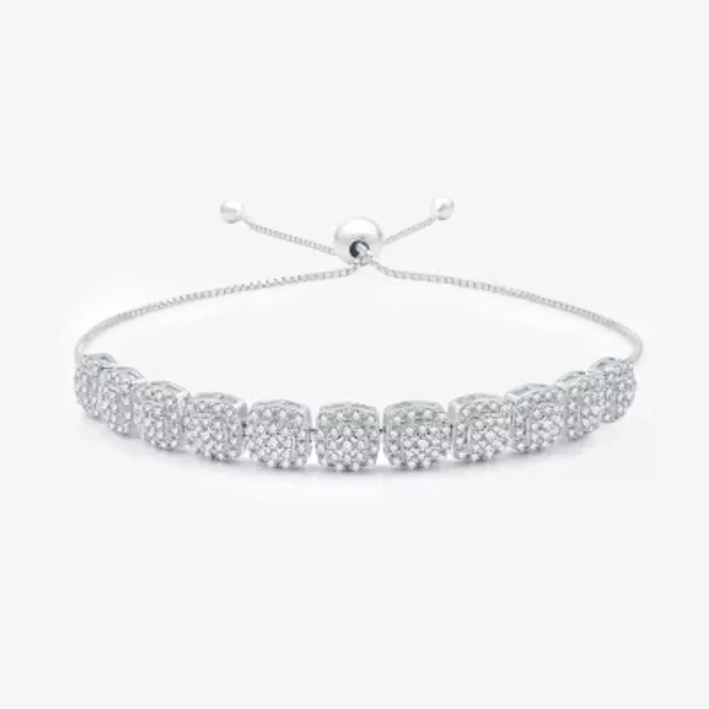 1 1/2 CT. T.W. Lab Grown White Diamond Sterling Silver Bolo Bracelet