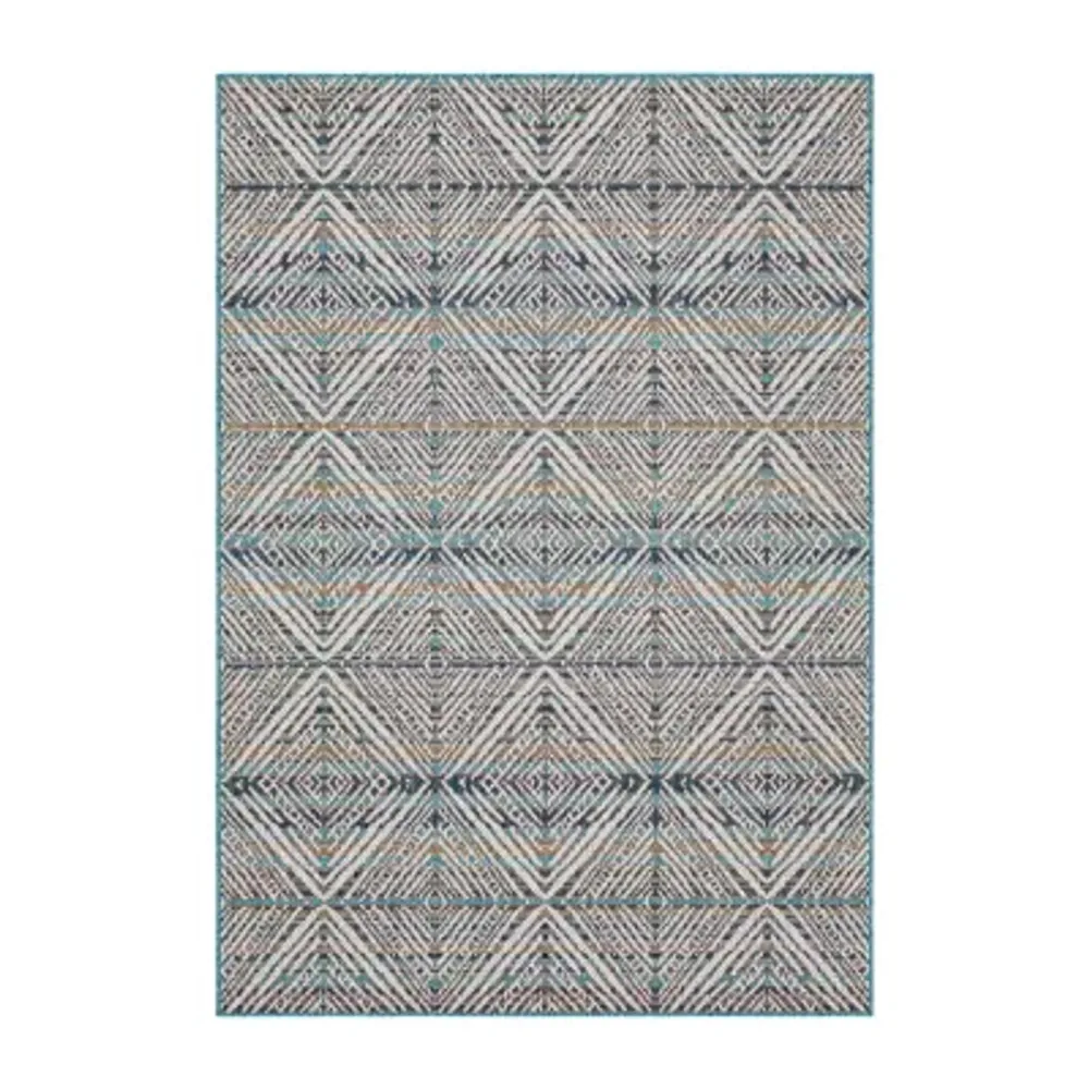 Mohawk Home Poolside Diamond Flatweave Indoor Outdoor Rectangular Area Rug