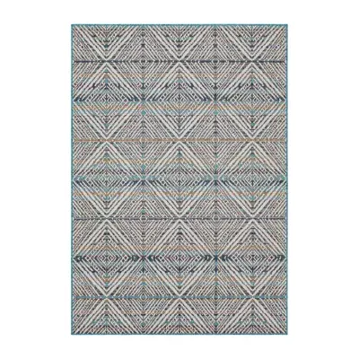 Mohawk Home Poolside Diamond Flatweave Indoor Outdoor Rectangular Area Rug