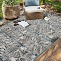 Mohawk Home Poolside Diamond Flatweave Indoor Outdoor Rectangular Area Rug