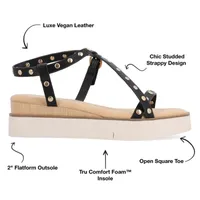 Journee Collection Lindsay Womens Criss Cross Strap Footbed Sandals