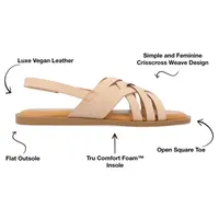 Journee Collection Womens Merrin Slingback Strap Flat Sandals