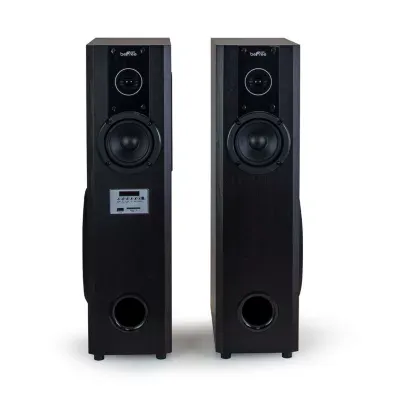 beFree Sound 2.1 Channel Home Theater Bluetooth Powered Black Tower Speakers