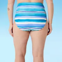 Outdoor Oasis Striped Bikini Swimsuit Bottom Plus