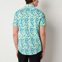J. Ferrar Slim Mens Slim Fit Short Sleeve Button-Down Shirt