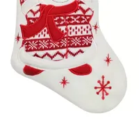 15.75'' Red and White Welcome Snowman Embroidered Christmas Stocking