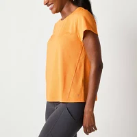 Xersion Womens Mesh Crew Neck Short Sleeve T-Shirt Tall