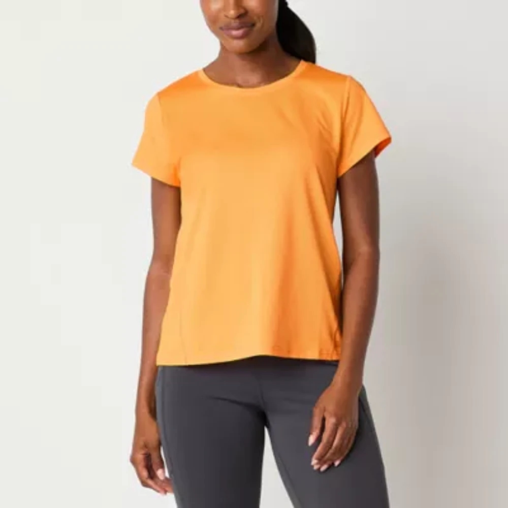 Xersion Womens Mesh Crew Neck Short Sleeve T-Shirt