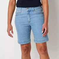 Gloria Vanderbilt Womens High Rise Denim Short