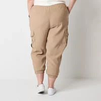 Stylus Womens High Rise Cuffed Cargo Pant-Plus