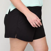 Xersion Womens Plus Mid Rise Everyday Pull-On Short