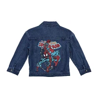 Disney Collection Little & Big Boys Denim Marvel Spiderman Lightweight Jacket