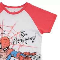 Disney Collection Little & Big Girls Crew Neck Short Sleeve Spiderman Graphic T-Shirt