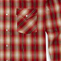 Ely Cattleman Metallic Thread Plaid Mens Long Sleeve Western Shirt