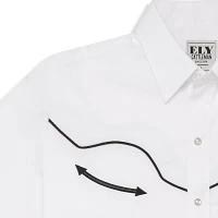 Ely Cattleman Retro Solid With Piping Mens Long Sleeve Western Shirt