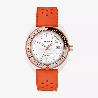 Bulova Unisex Adult Orange Strap Watch 98b448
