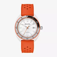 Bulova Unisex Adult Orange Strap Watch 98b448