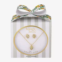 Bijoux Bar Delicates Strawberry Crystal Gold Tone Round 2-pc. Jewelry Set