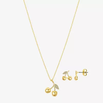 Bijoux Bar Delicates Crystal Gold Tone Cherries 2-pc. Jewelry Set