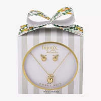 Bijoux Bar Delicates Apple Crystal Gold Tone 2-pc. Jewelry Set