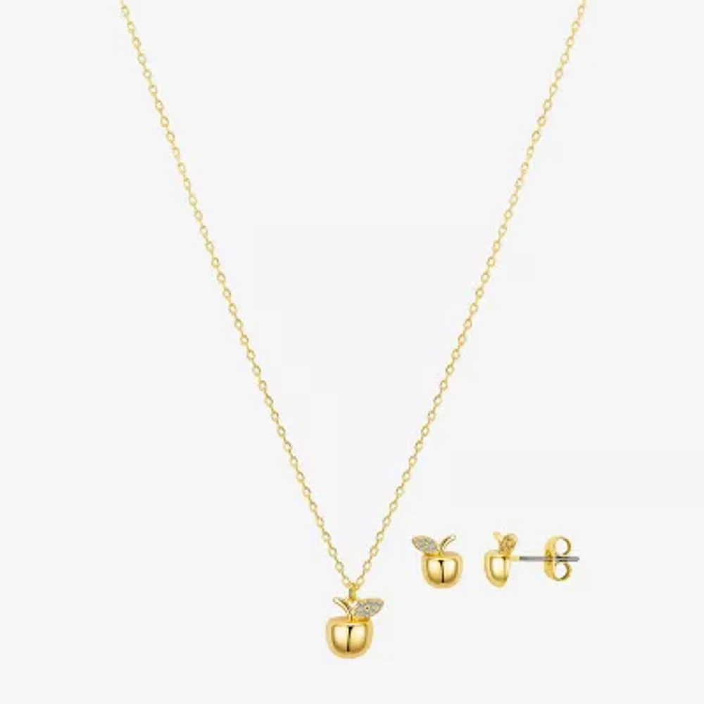 Bijoux Bar Delicates Apple Crystal Gold Tone 2-pc. Jewelry Set